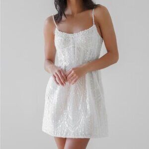 By Watters Fancy - White Beaded Dress Size 8 (tailored)